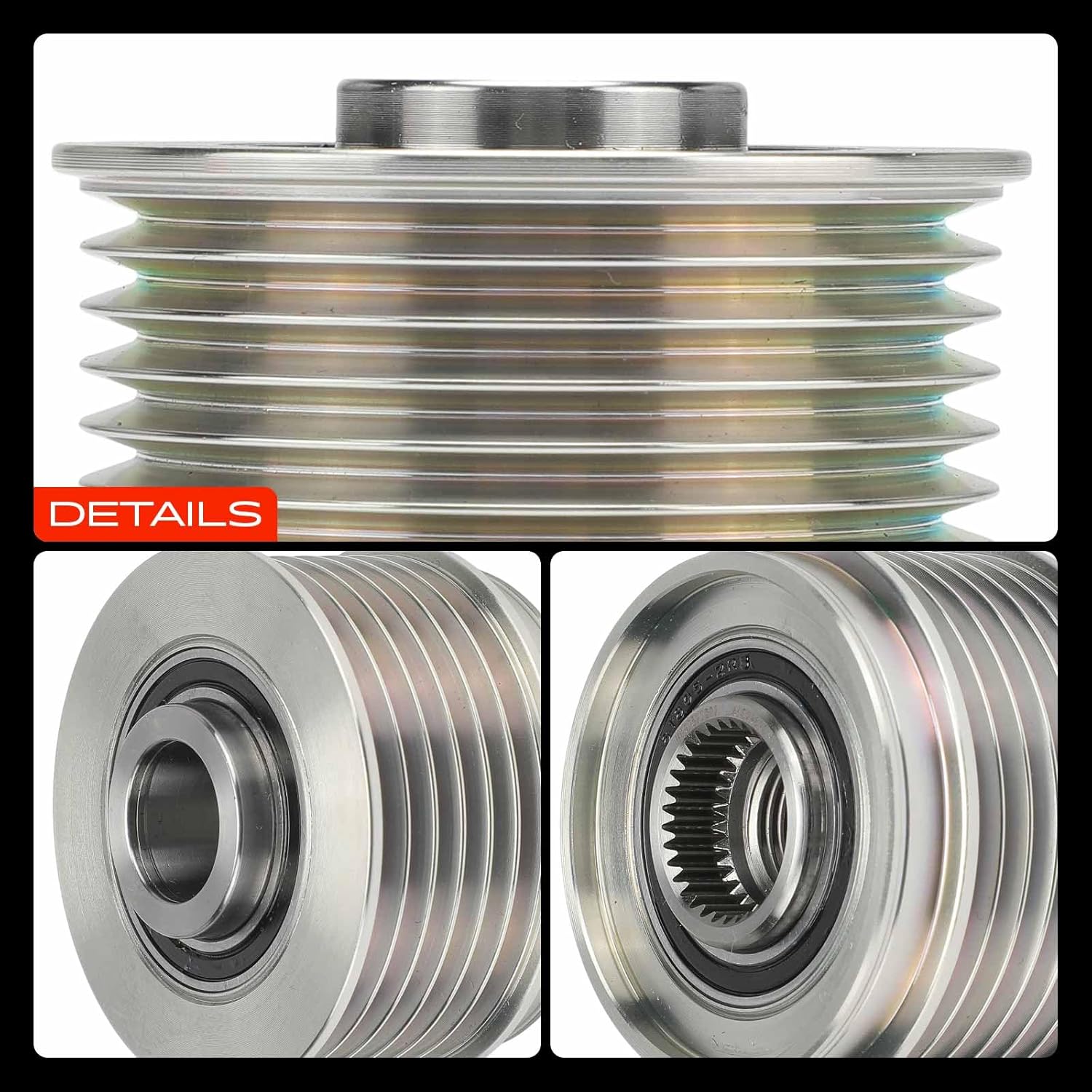 A-Premium Alternator Freewheel Clutch Pulley, 6 Grooves, Compatible with Subaru Outback 2013-2014, Legacy 2013-2014 & Mazda 3, 6, 5, MX-5 Miata, CX-7, 2 & Mitsubishi Outlander, Outlander Sport, Lancer