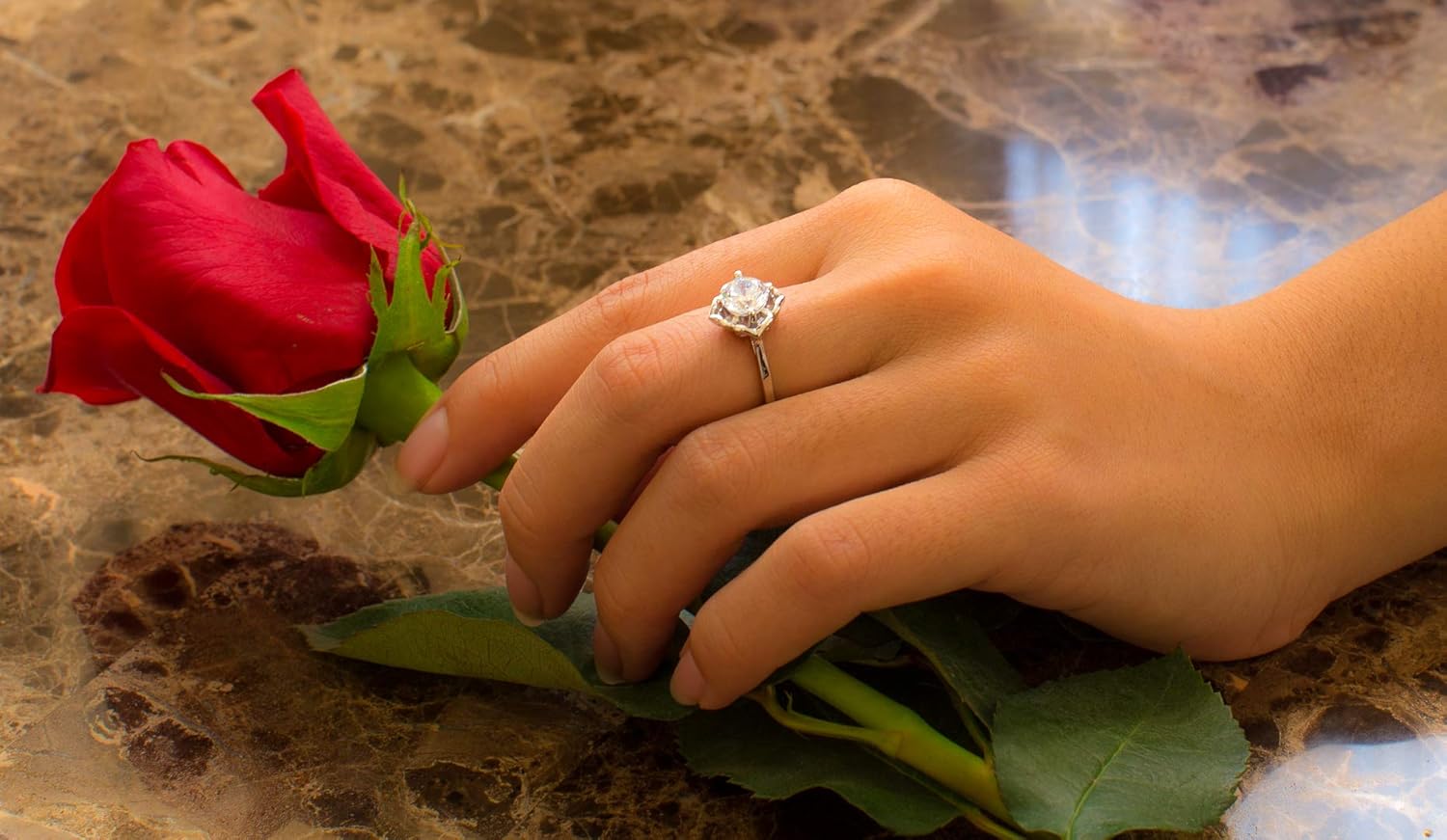 BORUO 925 Sterling Silver Ring, Cubic Zirconia CZ Eternity Engagement Wedding Band Ring Size 4 to 12 - Image 5