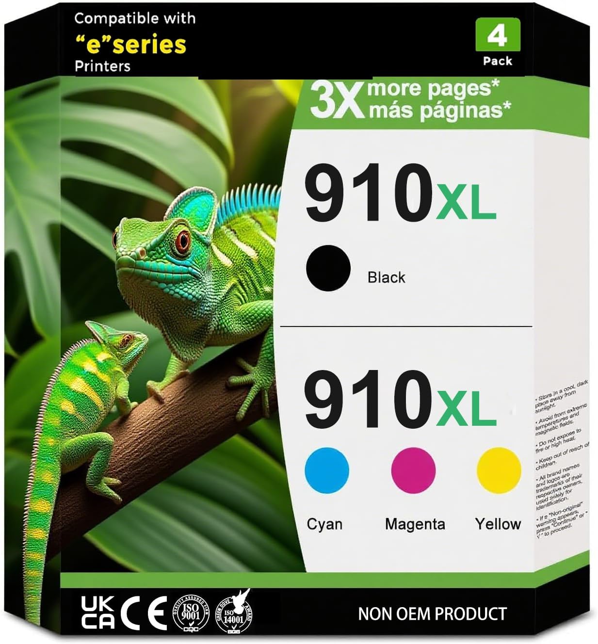 Printer Ink 910 8020 for HP 910XL Ink Cartridges for HP Printers Compatible for HP 910XL HP910XL HP910 Ink Cartridges Combo Pack for 8015e 8025e 8020 8028e 8010 8035e (Black, Cyan, Magenta, Yellow)