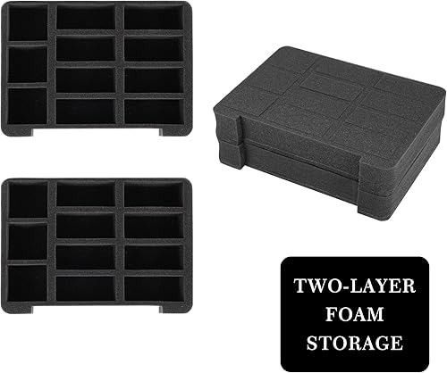 Miniatura 3 de Estuche de transporte resistente de almacenamiento en miniatura, 22 ranuras, funda de transporte en miniatura, compatible con Warhammer 40k,