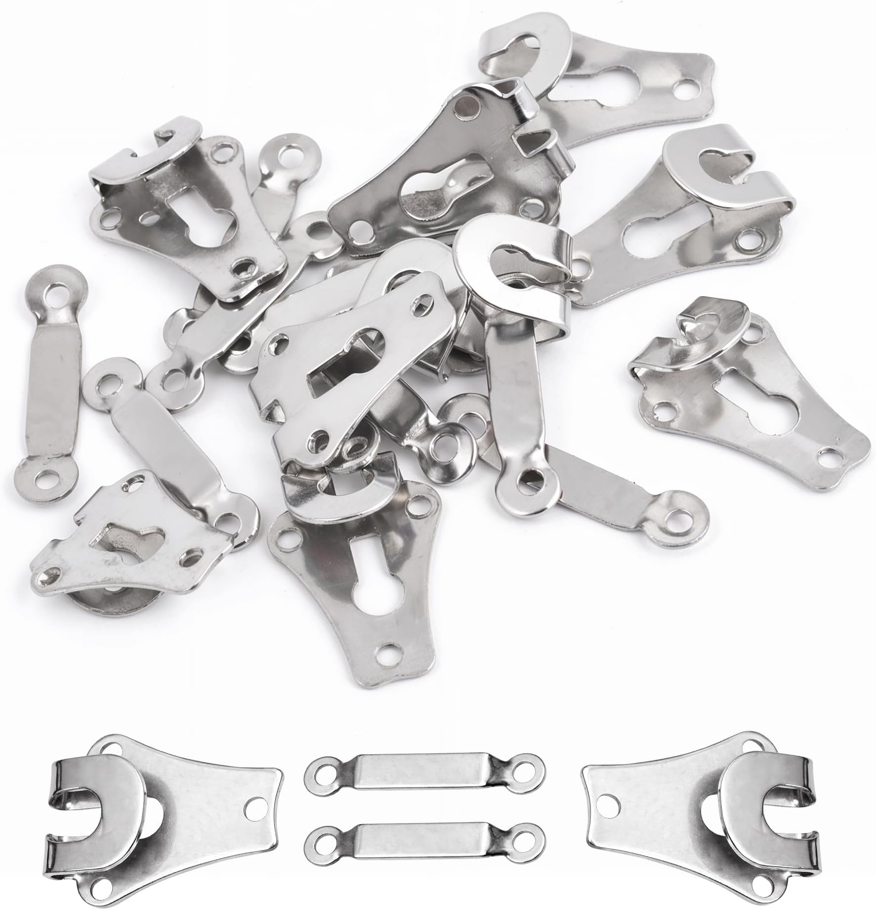 9mm Silver Trouser Hook and Bar Sew On Eye Fastener Closures for Repairing Trousers, Skirts, Fashion Clothing, Arts & Crafts Project, 10pcs