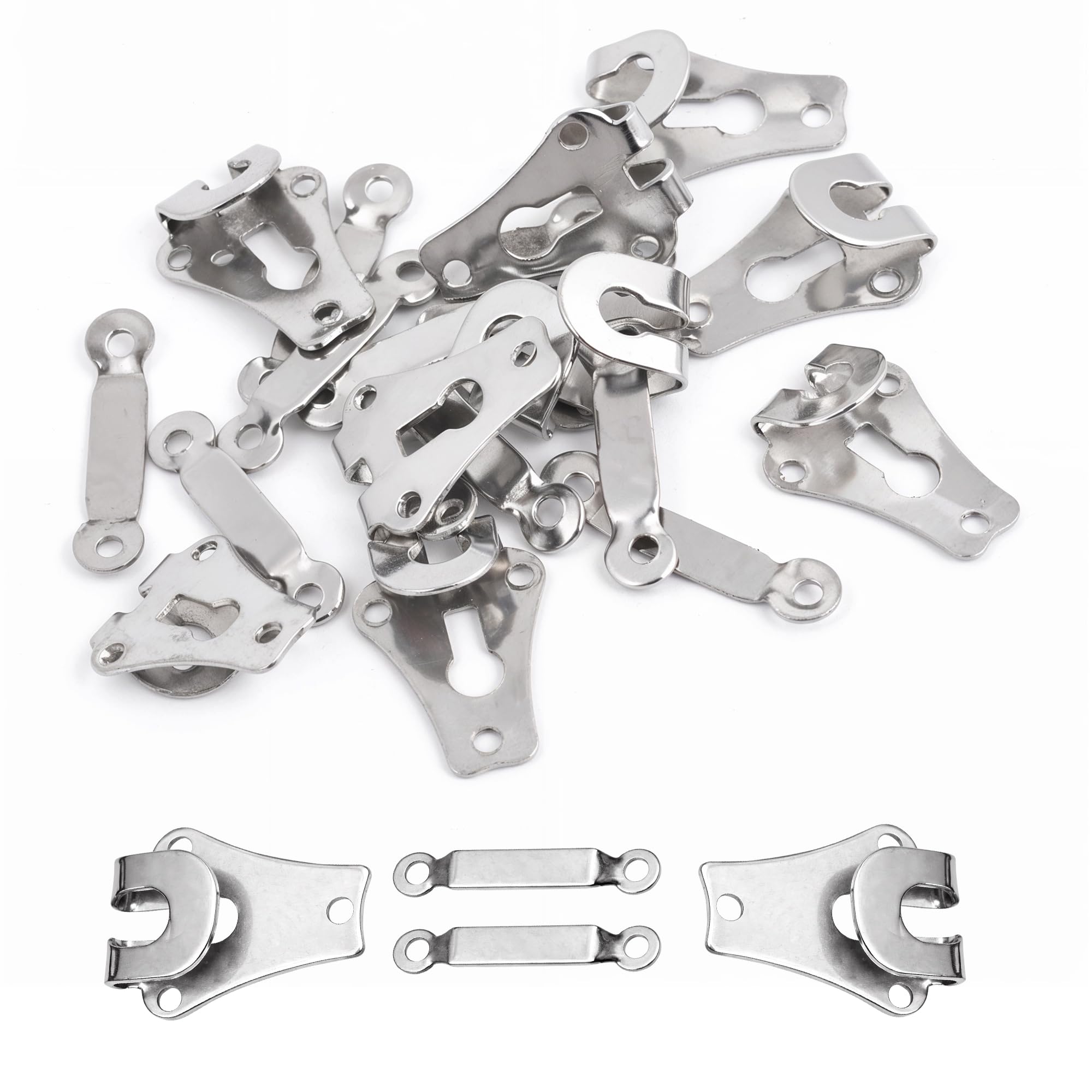 9mm Silver Trouser Hook and Bar Sew On Eye Fastener Closures for Repairing Trousers, Skirts, Fashion Clothing, Arts & Crafts Project, 10pcs