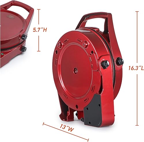 Miniatura 27 de Betty Crocker BC-4958CR Pizza Plus Comida eléctrica para hacer alimentos, 12 pulgadas, rojo Rojo -,Negro,Acero