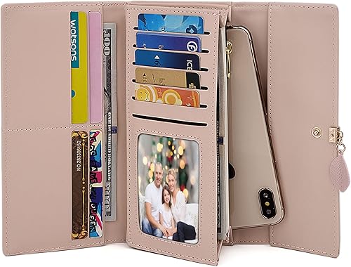 Miniatura 2 de UTO - Cartera pequeña RFID de piel sintética con dije de hoja, cierre de cremallera y tarjetero.