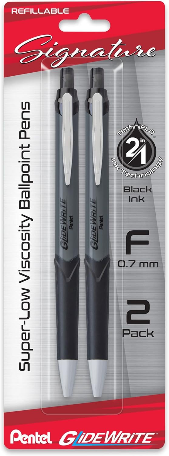 Pentel GlideWrite Signature Retractable Pen, 0.7mm Needle