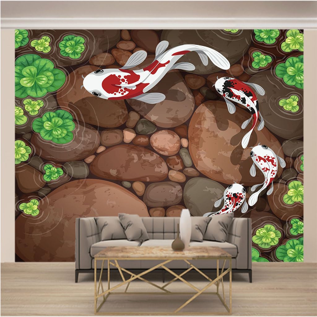 Papier Peint Photo Koi XXL Créez une Ambiance Zen et Moderne dans votre Salon