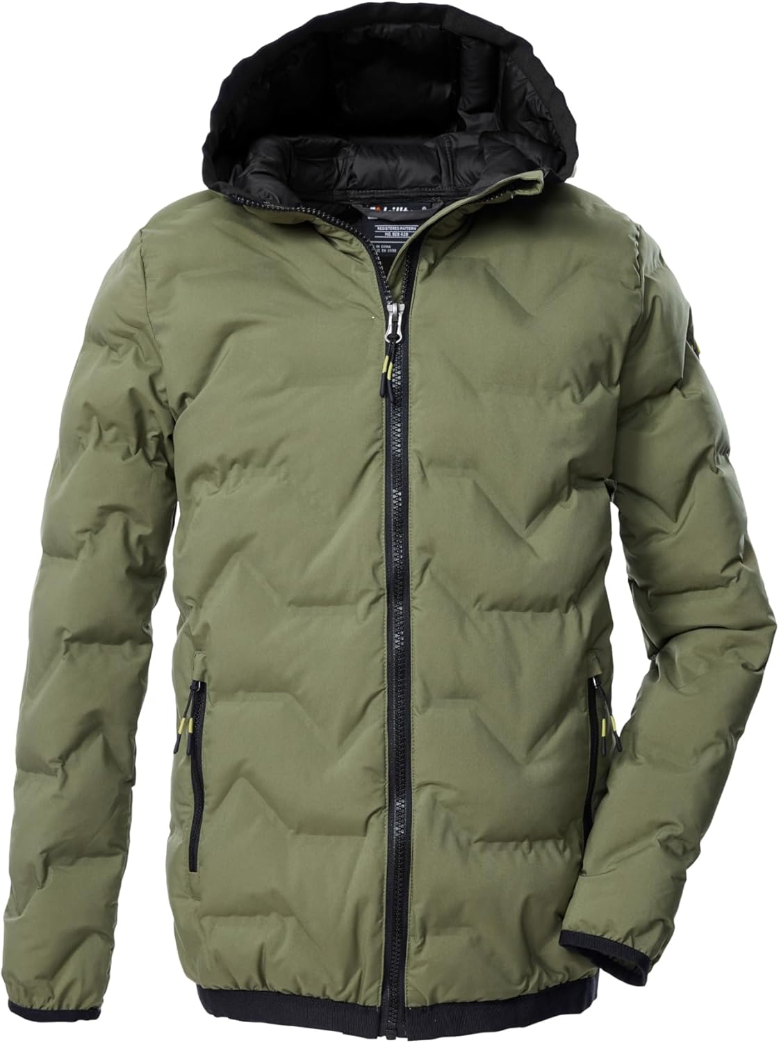 killtec jongens Gewatteerd jack/functionele jas in donslook met capuchon KOW 229 BYS QLTD JCKT, schwarz, 152, 43513-000