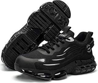 Steel Toe Shoes for Men Women Work Shoes Puncture Proof Non Slip Lightweight Safety Shoes Comfortable Breathable Industrial Steel Toe Cap