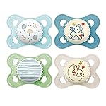 MAM Original Day & Night Pacifiers, Binky Pacifier for 0-6 Months, BPA-Free Silicone, Glows in The Dark, Best for Newborn Babies, Developed with Medical Experts, 4 Count Binkies