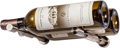 Vista 2 de VintageView Kit de diseño de pines de vino con profundidad de botella doble (Gunmetal, 6 botellas)