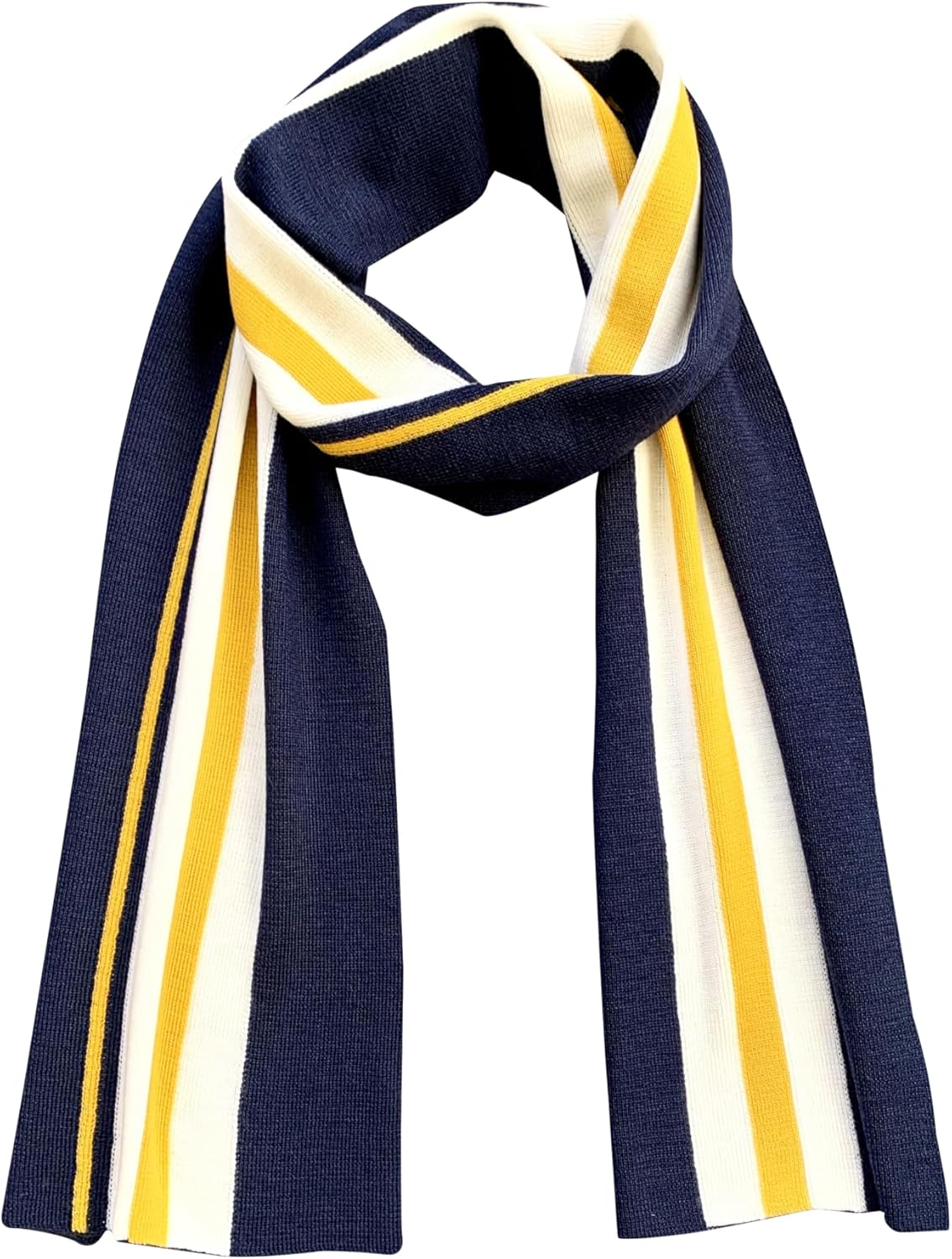 U of MI Striped Scarf, Blue/Maize/White