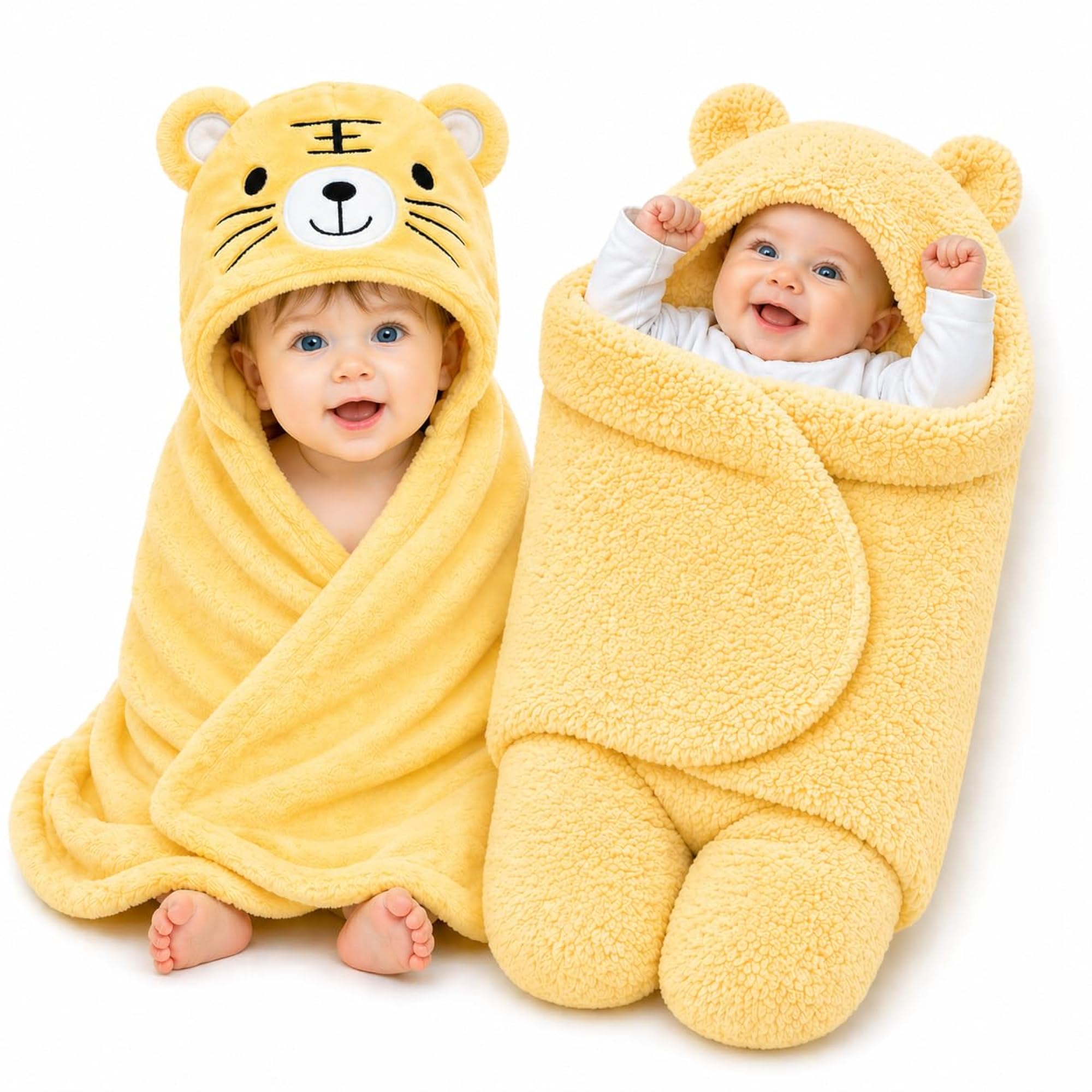 Ultra Soft Polar Fleece Baby Hooded Blanket