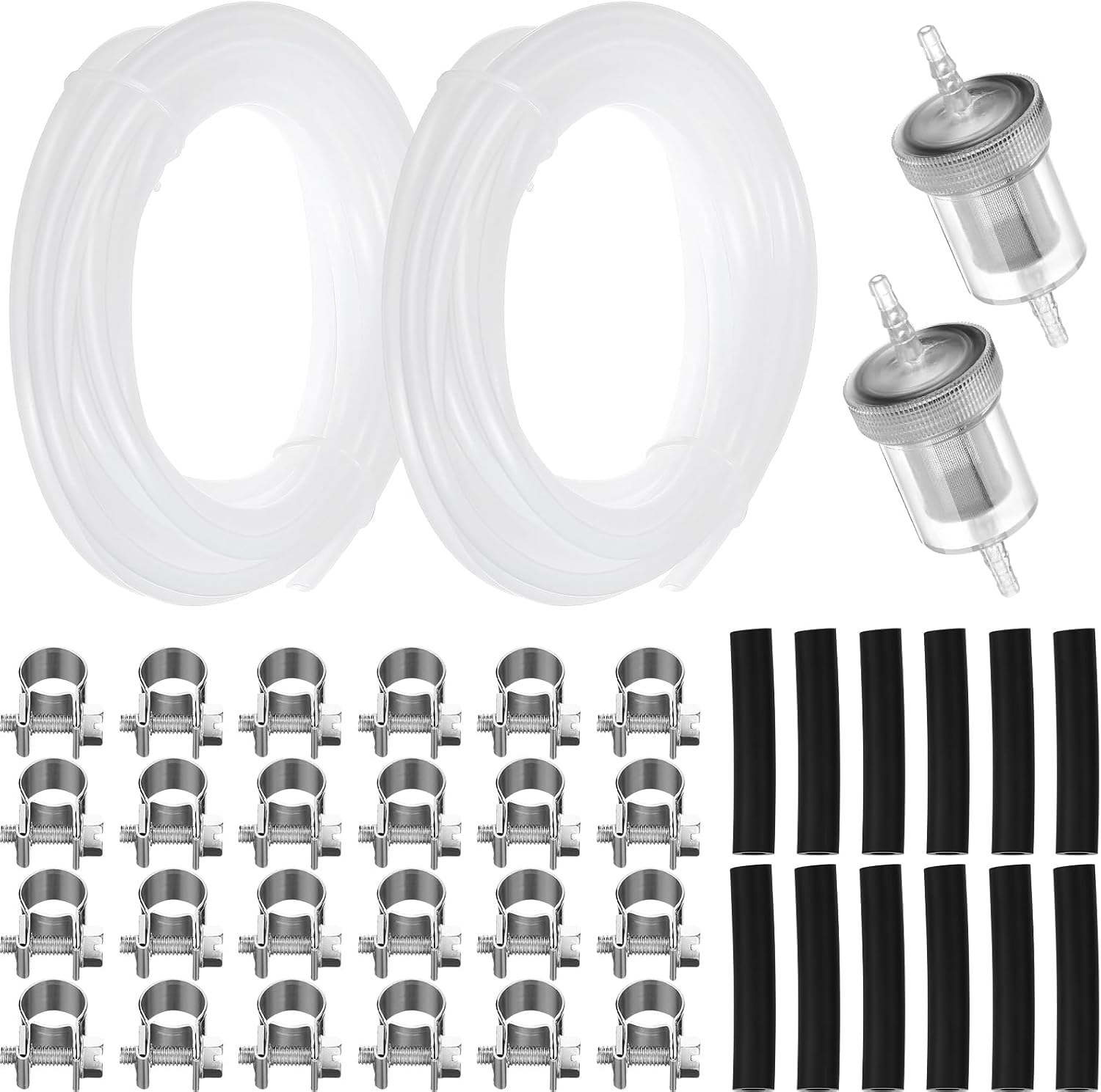 2 Set 5M Fuel Line Kit with Filter and Hose Clip for Heaters Tank Diesel Accessories Diesel Heater Fuel Line Kit