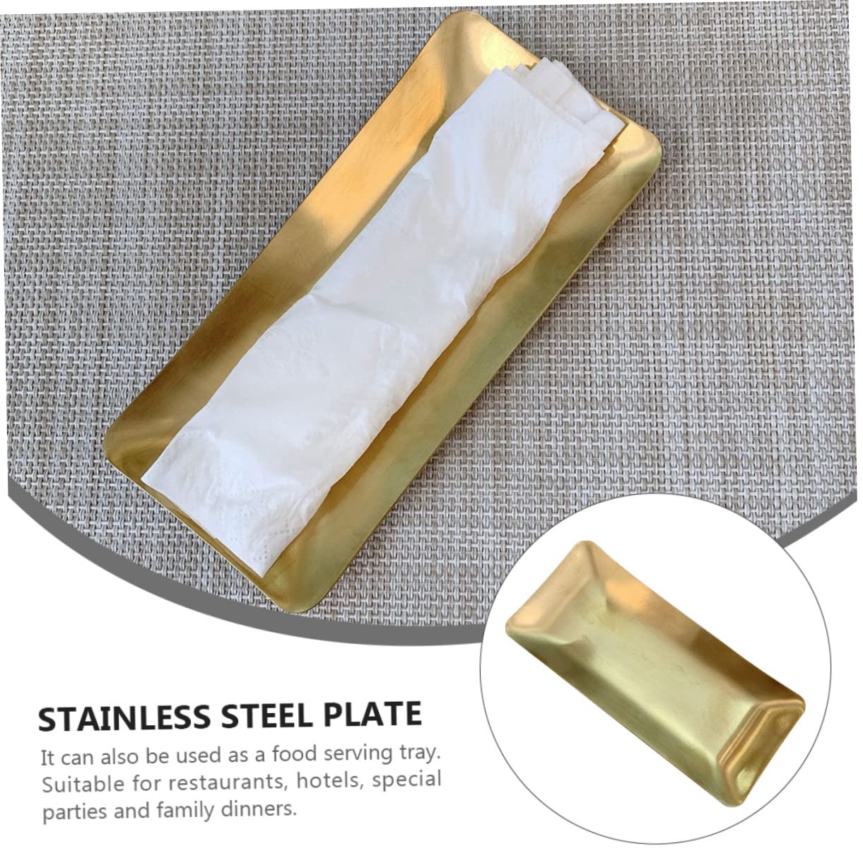 Cabilock 1pc 304 Stainless Steel Jewelry Tray, Gold