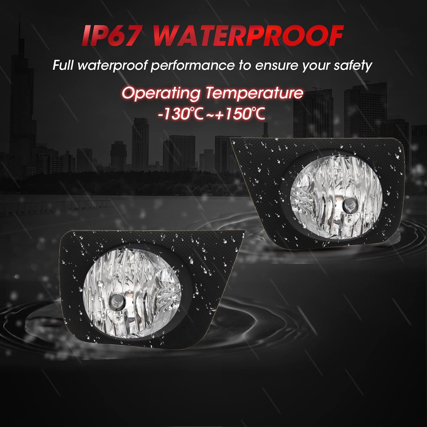 Fog Lights Assembly Replacement For 2006 2007 2008 2009 Toyota 4Runner With 9006 12V 55W Halogen Bulbs Included Switch And Wiring Kit(Clear Lens