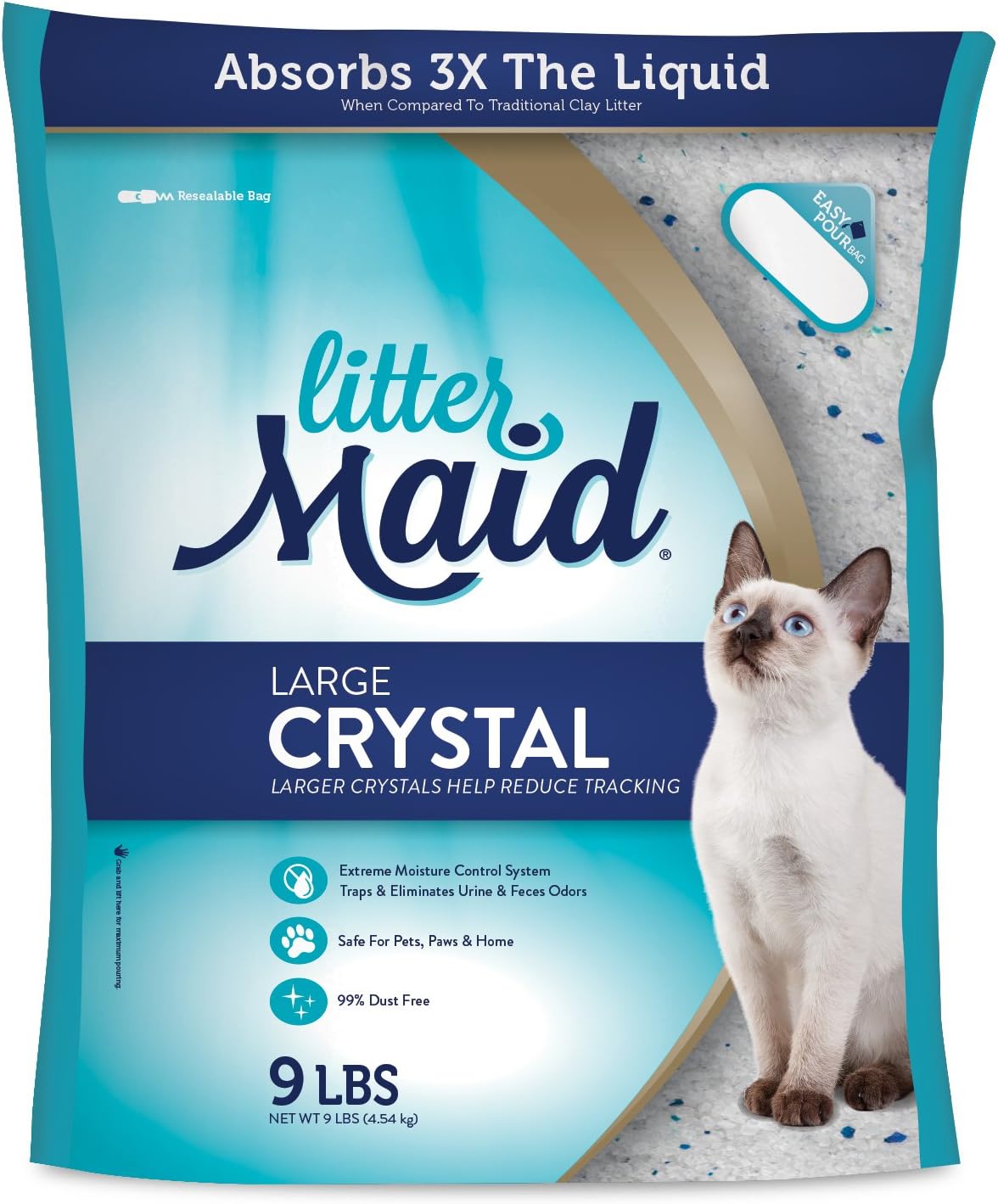 LitterMaid P-70002 Large Crystal Litter, Easy Pour 9 Pound Bag, 9 lb.