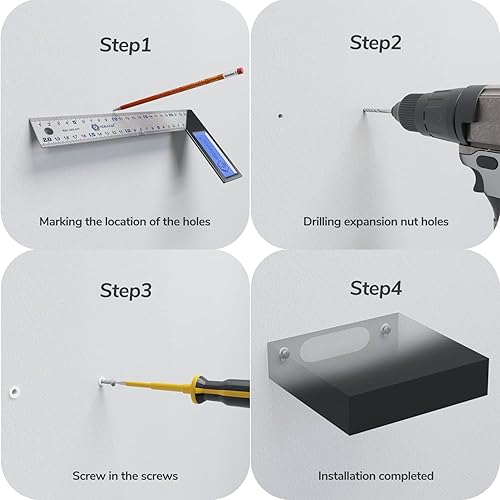 Miniatura 7 de Estantes flotantes pequeños para pared, estante negro pequeño de 5.9 x 5.7 pulgadas para decoración pequeña, mini estante para pared, color negro