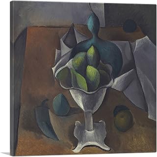 ARTCANVAS Fruit Dish 1908 Canvas Art Print Stretched Framed Painting Picture Poster Giclee Wall Decor by Pablo Picasso - 18" x 18" (0.75" Deep)