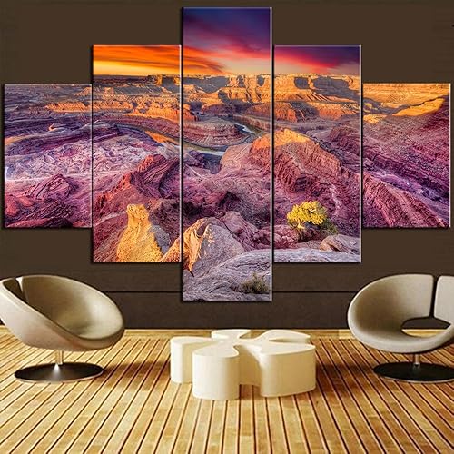 Vista 84 de Paisaje de 5 piezas pintura sobre lienzo