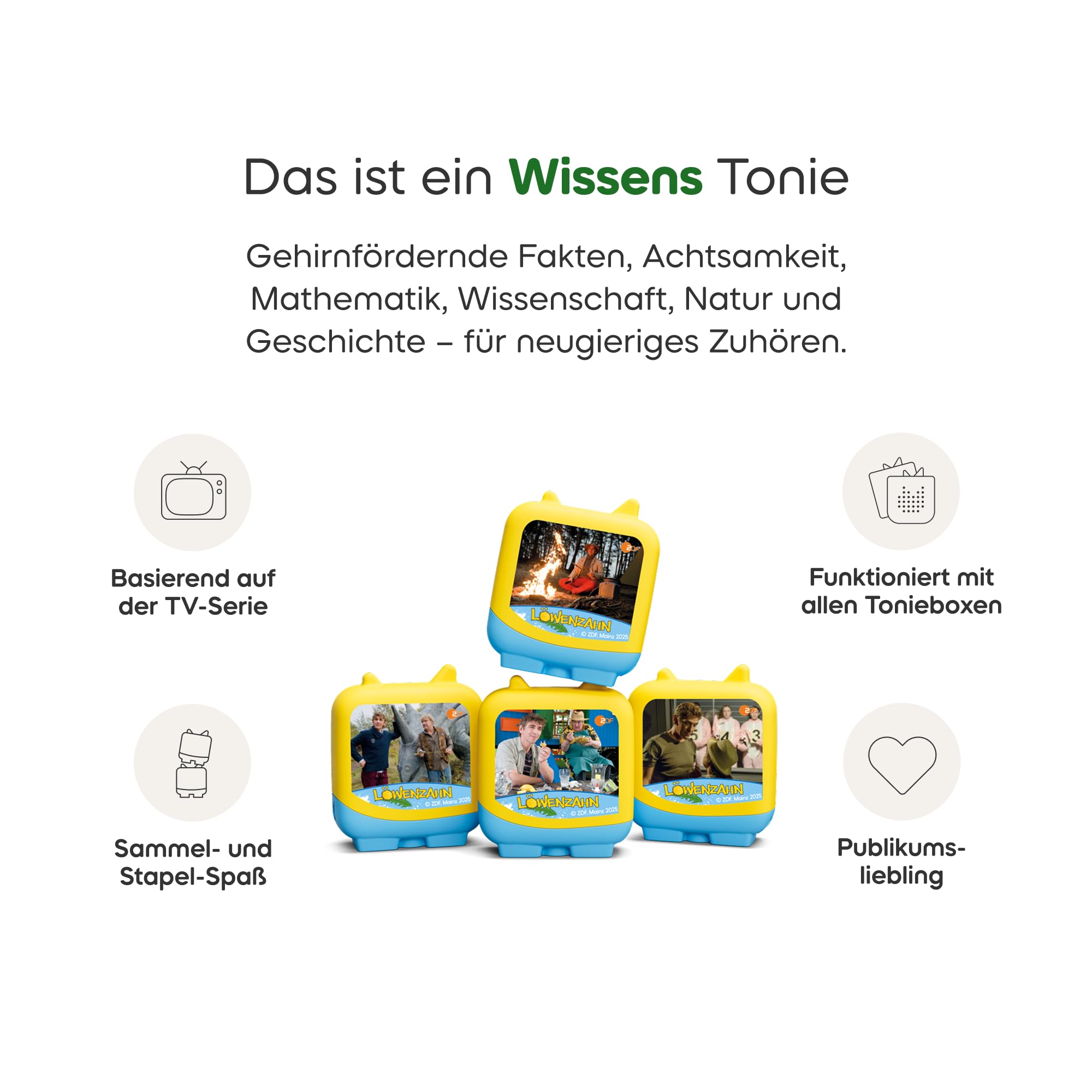 tonies Hörfigur für Toniebox, Löwenzahn Set: Wissen & Abenteuer, 4 spannende Hörspielgeschichten für Kinder ab 5 Jahren, Spielzeit ca. 144 Minuten