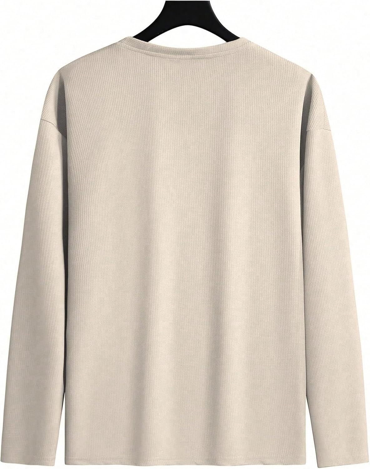 SOLY HUX Men's Long Sleeve T Shirt Crew Neck Pocket Front Waffle Knit Tee Casual Fall Tops - Image 3