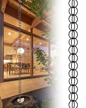 Amazon | 雨鎖 鎖樋 金属雨のチェーン リング, ガゼボ/パティオ