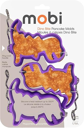 "The Original" - Molde de silicona para panqueques Mobi  Pon la diversión en el desayuno, bocadillos de dinosaurio