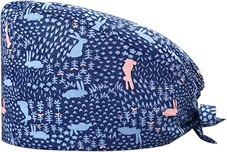 niaahinn Working Cap with Buttons for Women Adjustable Scrub Hat with Sweatband Nusing Hat with Cute Prints (12159)