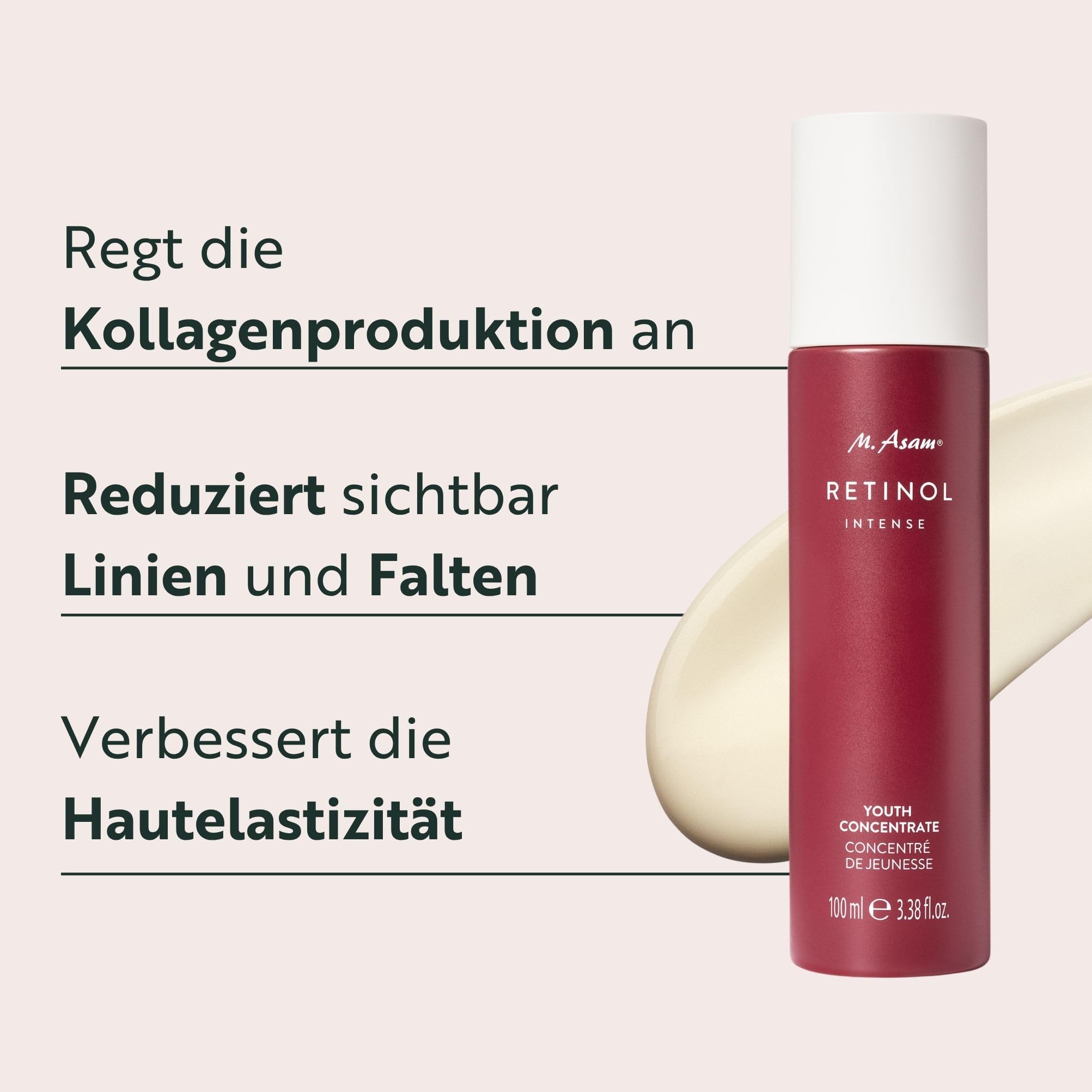 M. Asam Retinol Intense Youth Concentrate (100 ml) | Retinol Serum Hochdosiert Für Anti Aging Frauen, Straffendes Serum Gegen Falten Und Augenringe