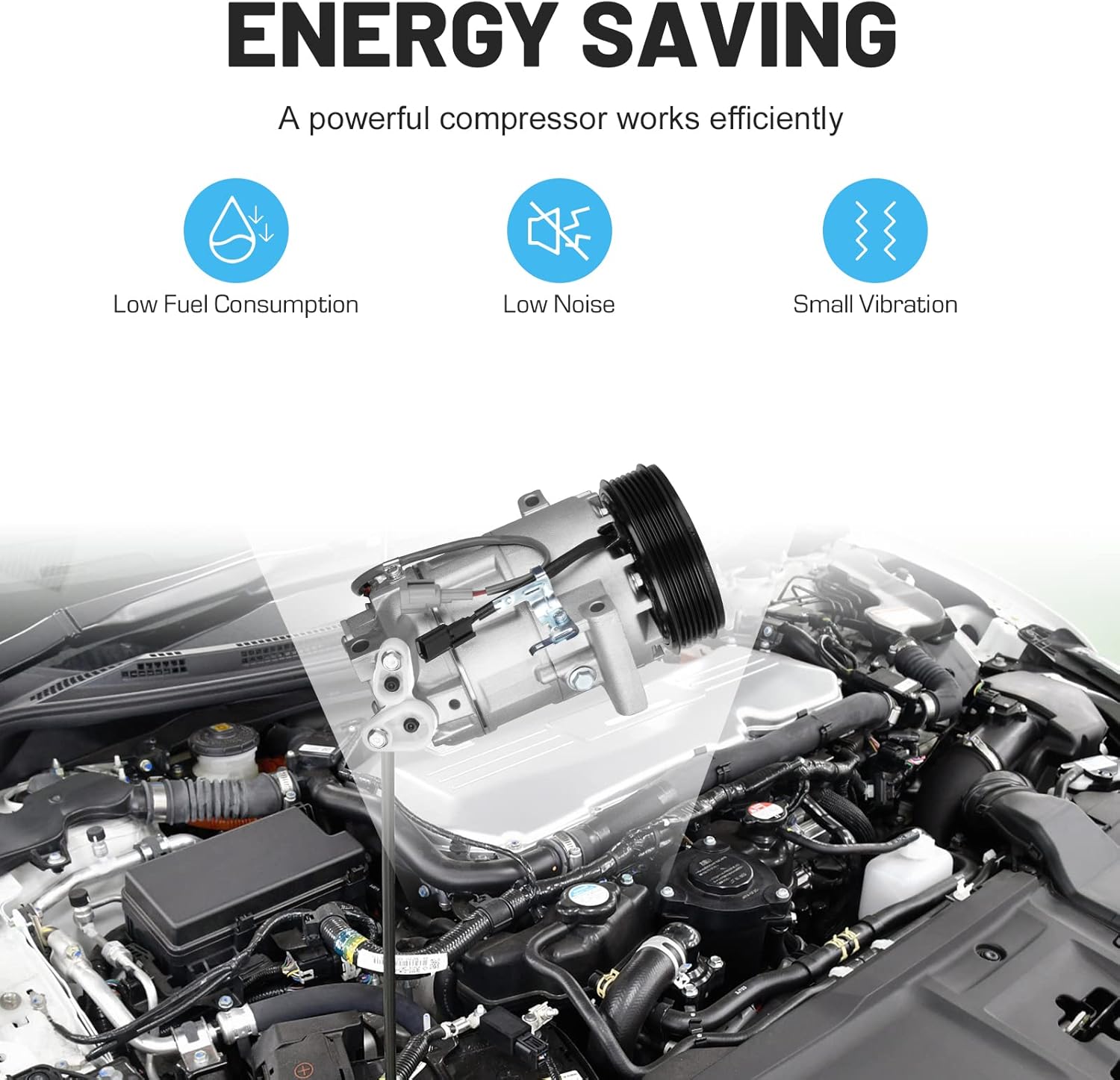 New AC Air Condition Compressor with Clutch for 2013-2015 Nissan Tsuru 1.6 1.6L, 13-15 Nissan Sentra 1.8 1.8L 97585 98585
