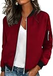 Zeagoo Women Bomber Jacket Lightweight Jacket Zip Up Coat Casual Bomber Jacket