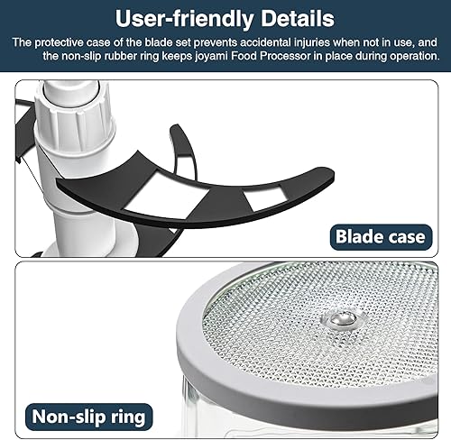 Miniatura 5 de JOYAMI Procesador eléctrico de alimentos con 2 cuencos, picadora de alimentos y verduras, cuchillas de acero inoxidable, 2 velocidades