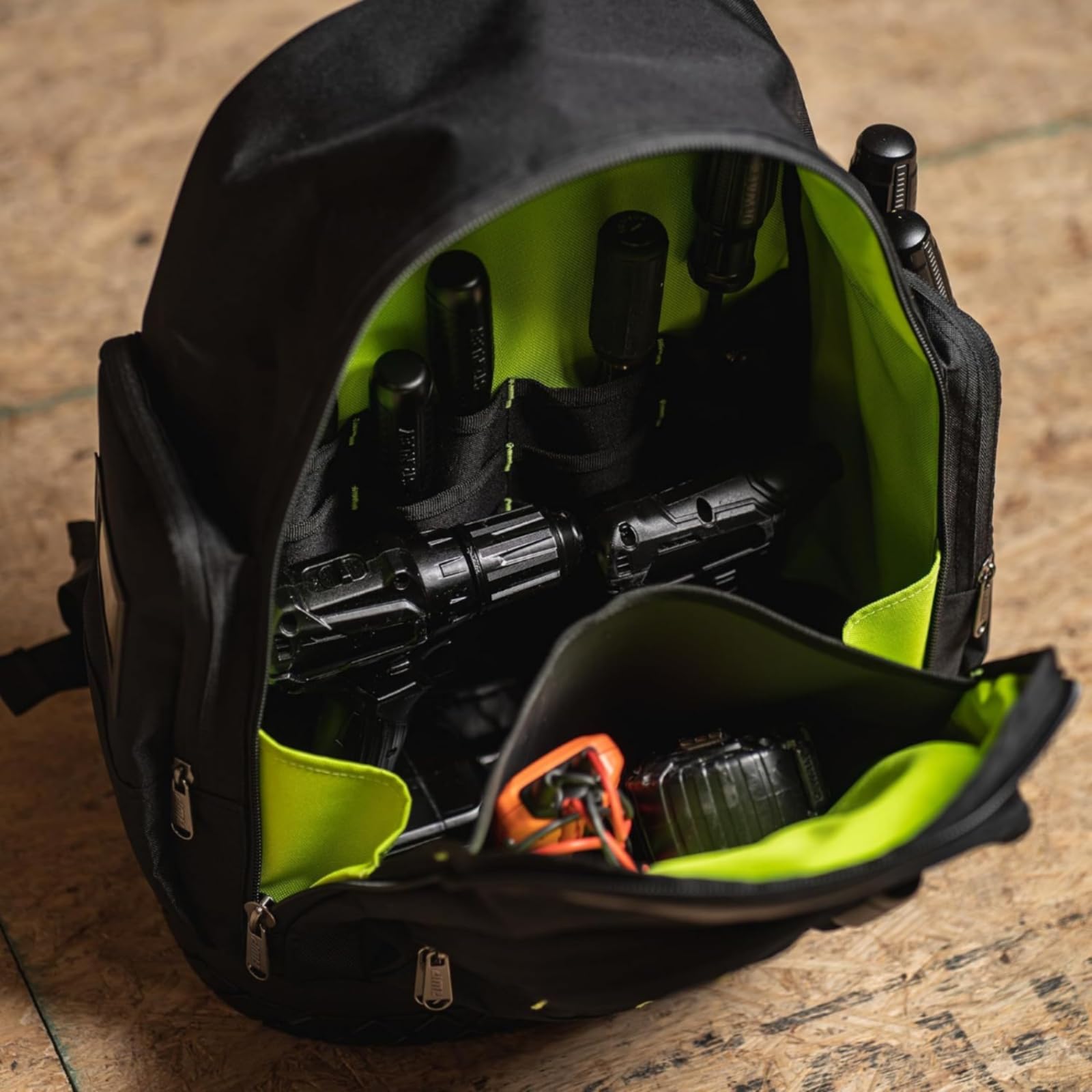 Sac à Dos Outils Sac à Outils Sac Organisateur Sac de Travail Fond Moulé Stable Gardant le Sac Droit Multiples Poches Extérieures et Rangements Zippés
