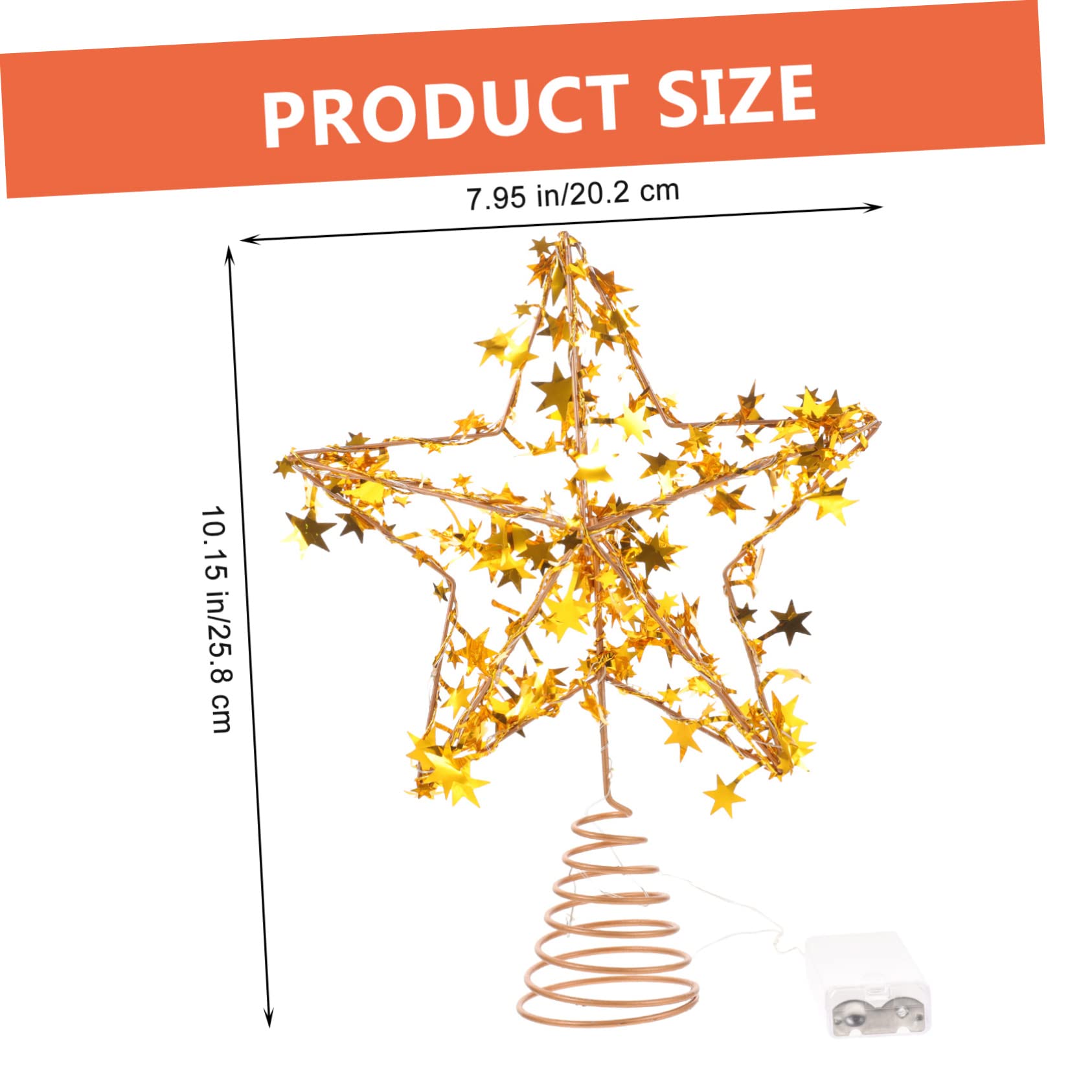 Zerodeko 4 Piezas Estrella de la Copa del árbol Estrella árbol de Navidad Topper Iluminado Christmas Tree Xmas Tree decoración Estrella de Navidad con Luces LED Adorno de Estrella Planchar