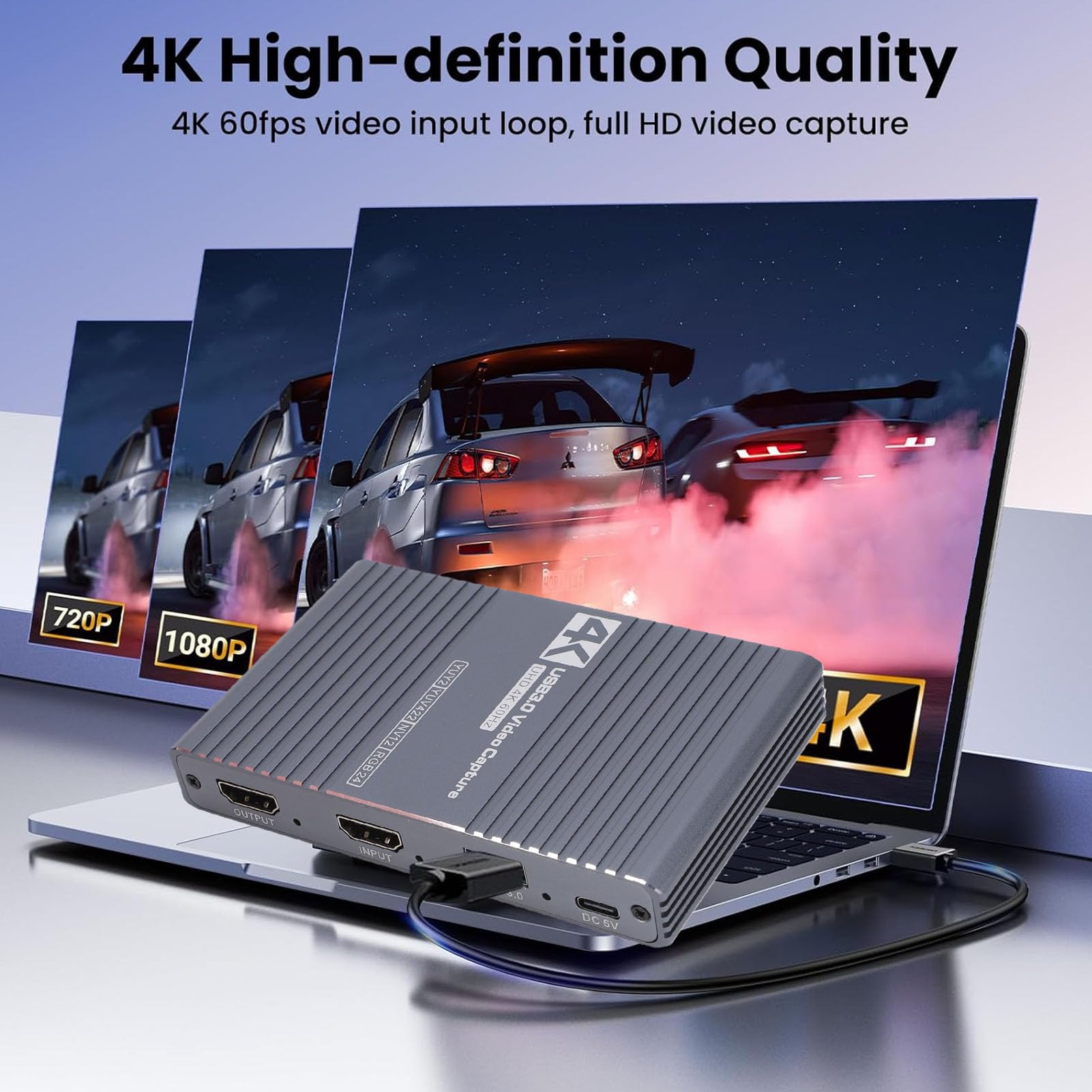 Scheda di Acquisizione Video 4K 60Hz Scheda di Acquisizione Video USB 3.0 1080P 60FPS con Porte 3,5 Mm Loop Out