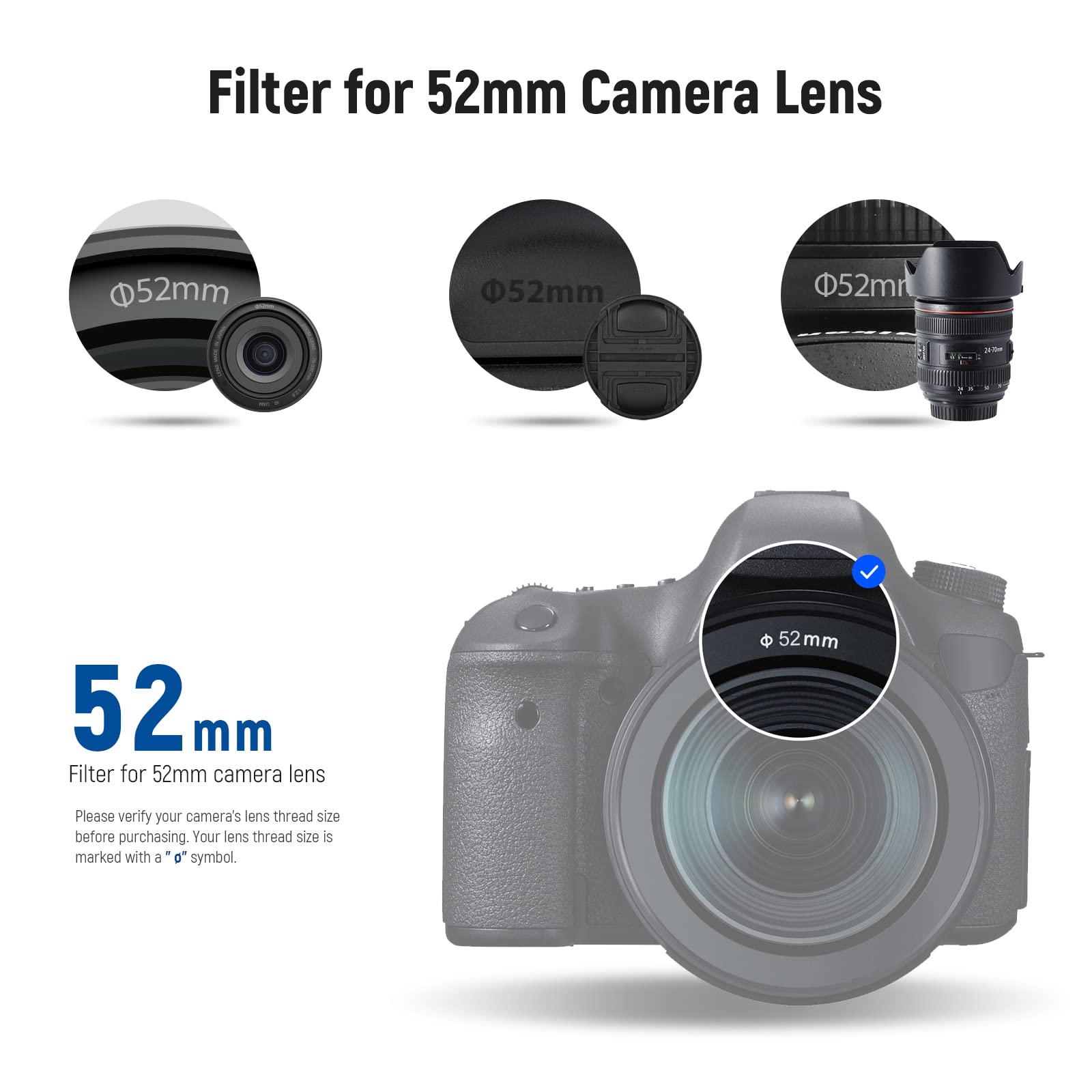 NEEWER Kit di Filtri ND 52mm, ND1000+ND64+ND8+ND4, Vetro Ottico HD/multistrato/ultra sottile/idrorepellente/resistente ai graffi