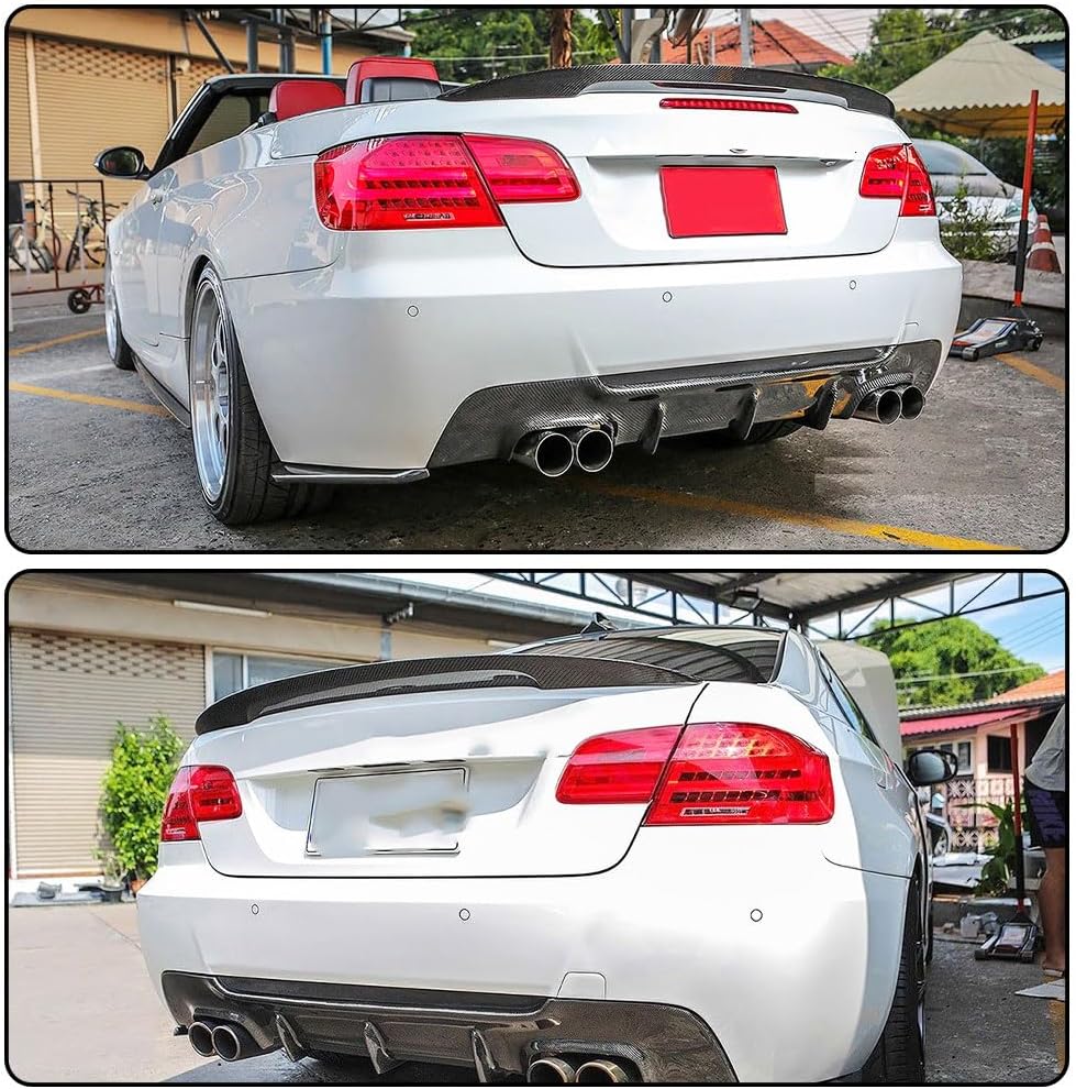 MCARCAR Carbon Fiber Trunk Spoiler for BMW 3 Series E93 Convertible/M3 E93 2007-2013 Rear Boot Lip Spoiler High Gloss Finish & Lightweight