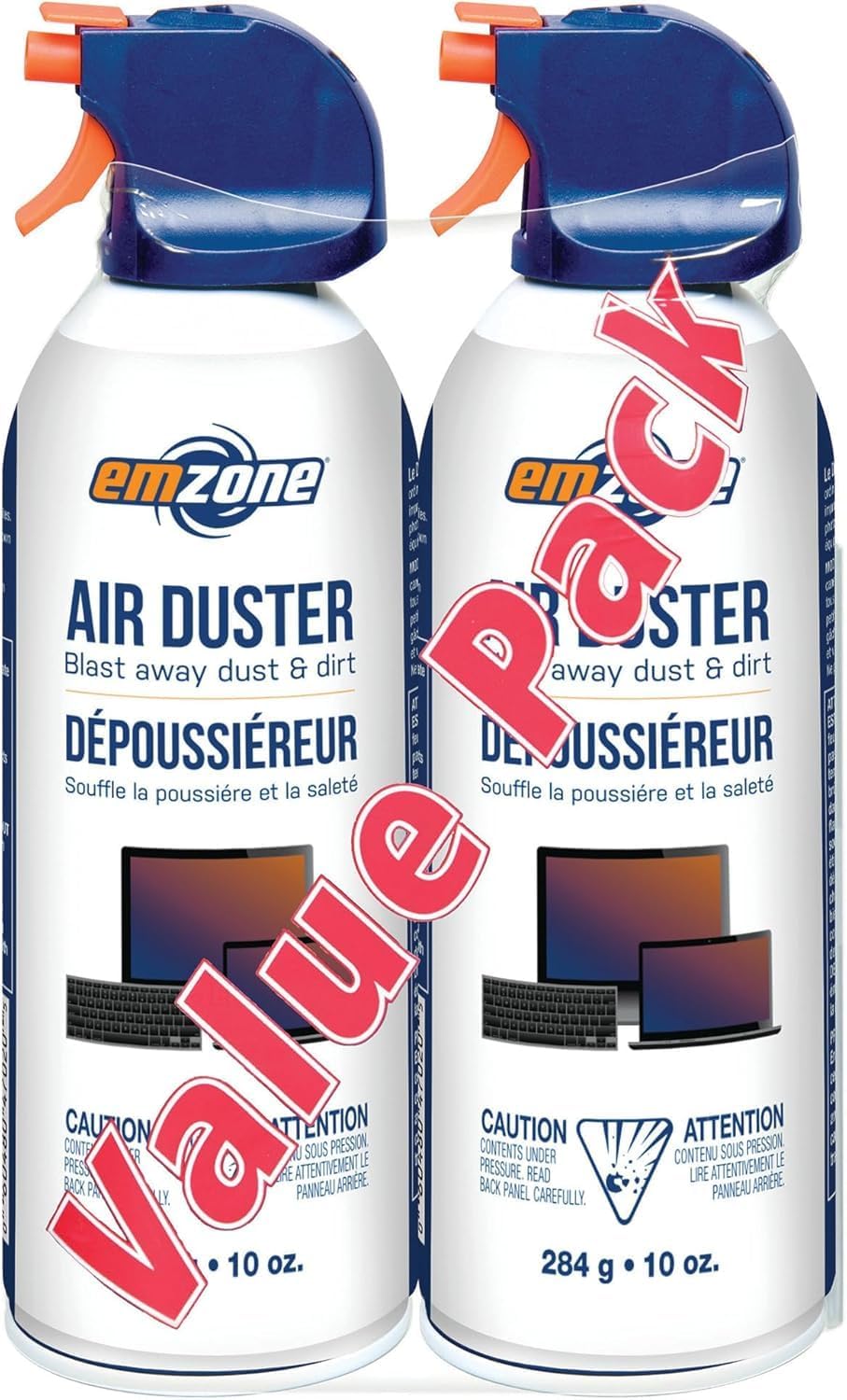emzone AIR Duster | 2 Pack AEROSOL - Value Pack | 284g / 10oz | Made in Canada - Amazon product rated Grade B