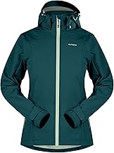 KUTOOK Women's Softshell Jacket Women's Winter Fleece Jacket with Removable Hood Windproof Waterproof for Fishing Climbing Outdoor Hiking and Daily Life