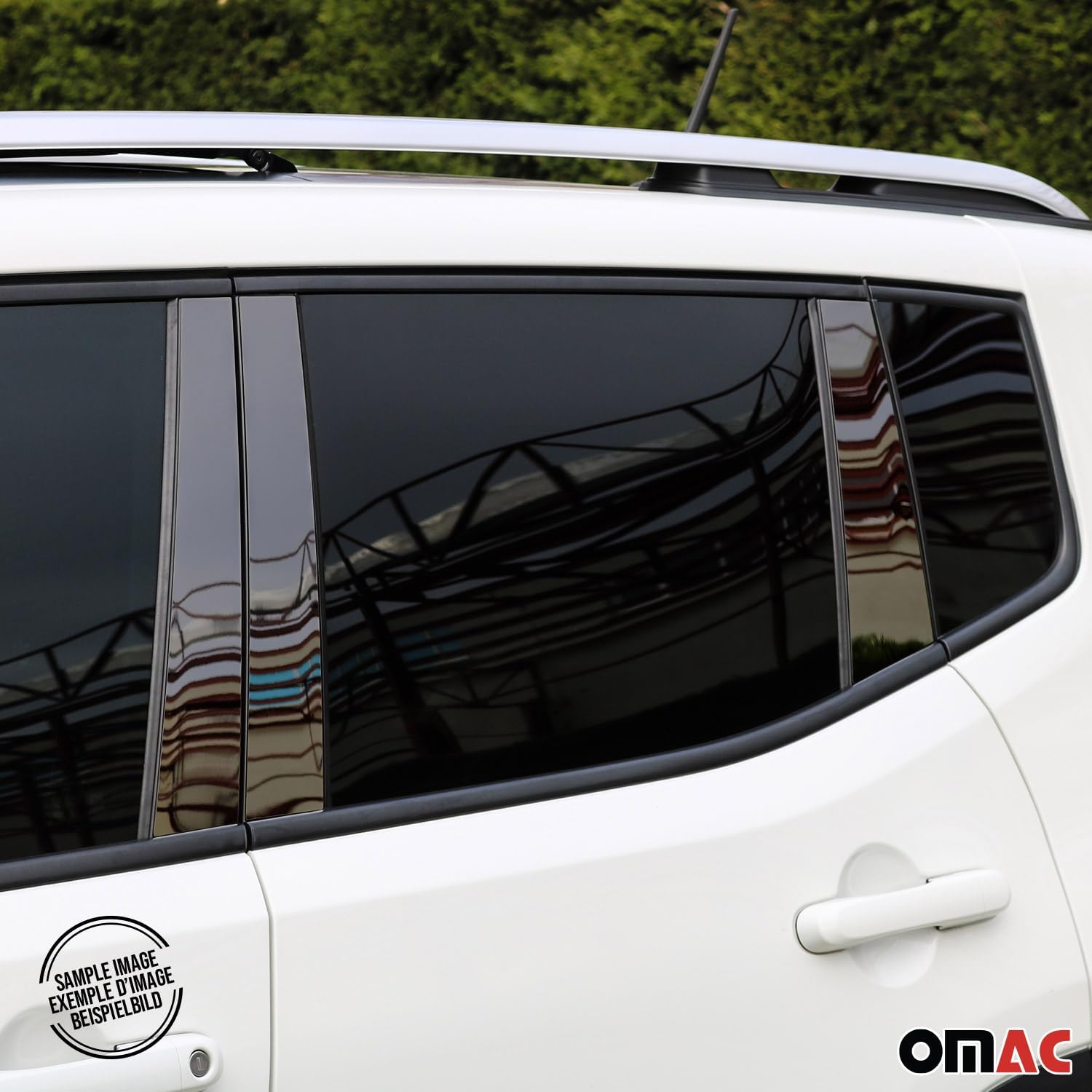 OMAC Window B Pillar Posts Trim for Mercedes S Class W221 2007-2013 S.Steel Dark 6X
