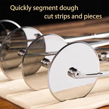 Pastry Cutter 7 Wheels Pizza Cutter Stainless Steel Dough Cutter Baking Tools Scalable Divider