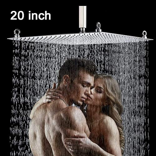 Miniatura 2 de Cabezales de ducha grandes de 20 pulgadas, de acero inoxidable de alta presión, cabezal de ducha de lluvia ultrafino, cubierta de cuerpo completo,