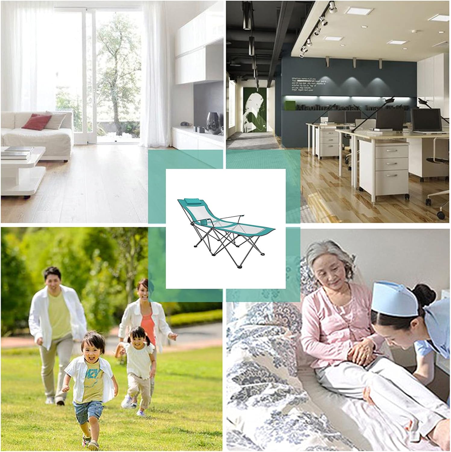 Outdoor Folding Recliner Beach Sun Patio Pool Chaise Lounge Chair, Lounge Chairs for Outside Pool Foldable, Breathable Deck Chair - for Outdoor, Camping, Garden, Patio, Lawn