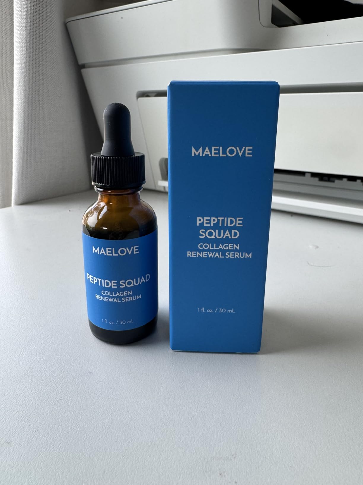 MAELOVE Peptide Squad Collagen Renewal Serum with Copper Peptides, Argireline, Matrixyl 3000 + Hyaluronic Acid and Niacinamide for Wrinkles, Fine Lines, and Skin Elasticity