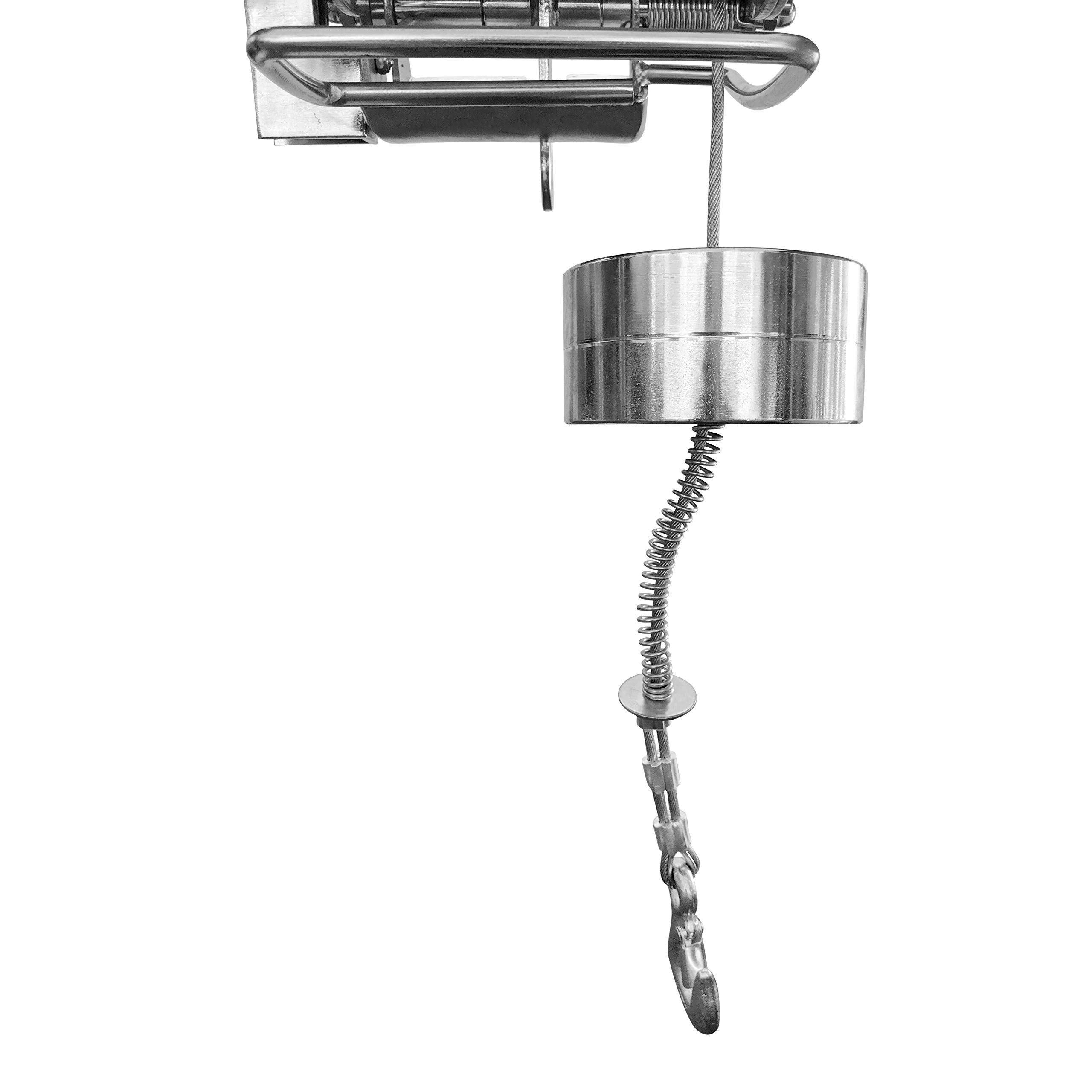 CROSSFER HXS-800YT - Cabrestante eléctrico (800 kg, 32 m, cable de acero extralargo, mando a distancia con 5 metros de cable de control, freno automático e interruptor final)