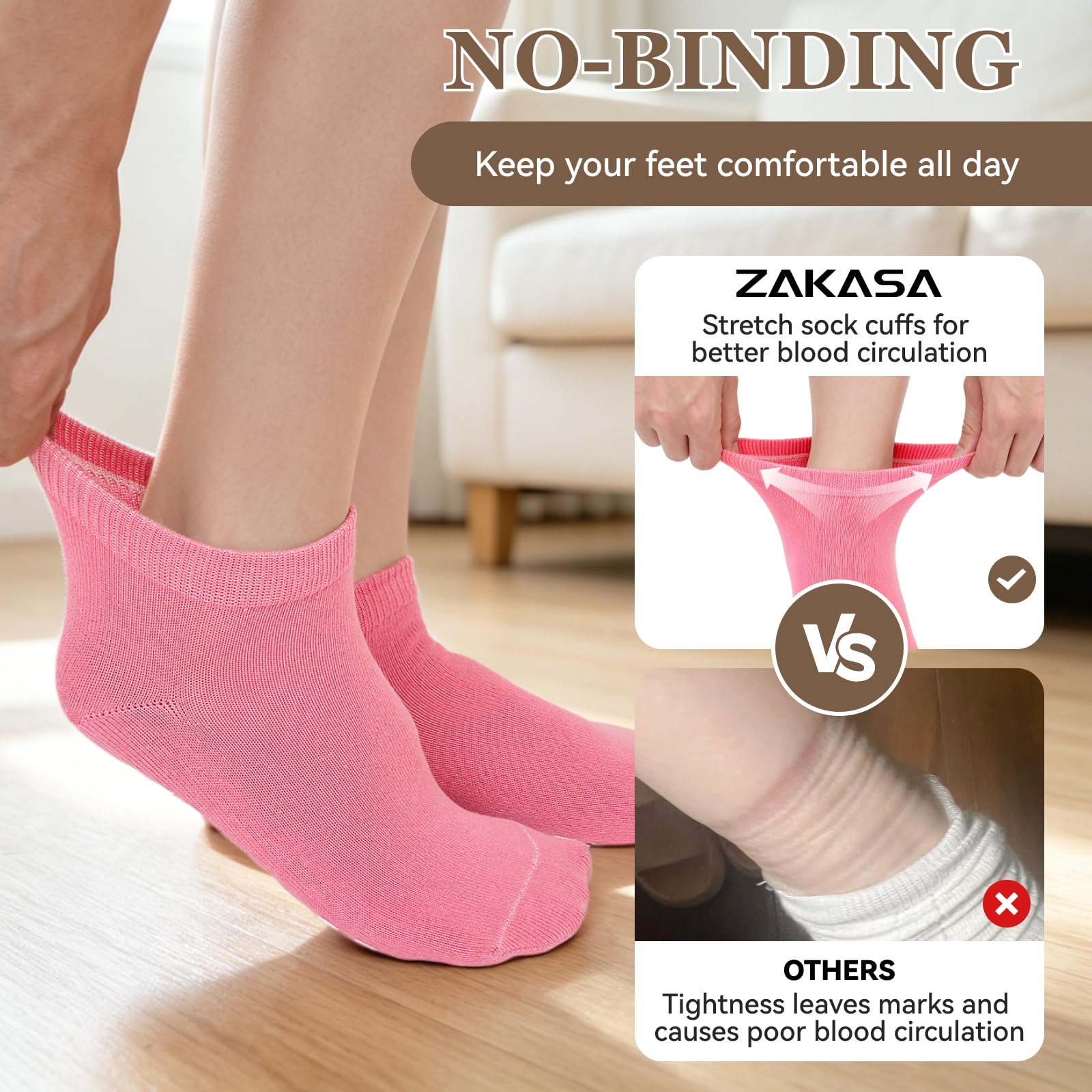 ZAKASA Calcetines antideslizantes para hombre: calcetines antideslizantes para ancianos, hospitales, yoga, pilates