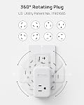 TROND 360° Rotating Multi Plug Outlet Extender, 2 PD 20W USB C Fast Charging Station, Small Power Splitter with 3 Way Sided Wall Socket Adapter for Home Office Dorm Room Cruise Travel Essentials