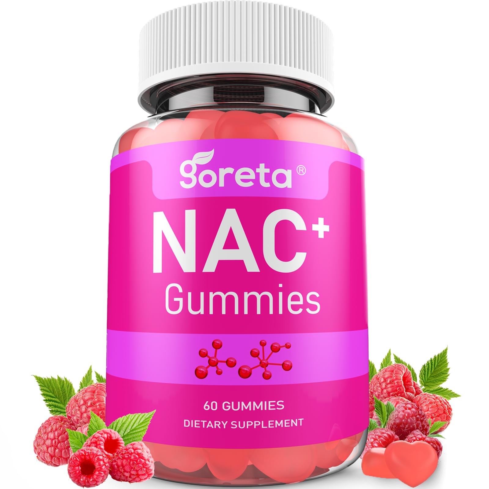 NAC Gummies 1000mg with Vitamin C & Selenium | N-Acetyl Cysteine Chewable Supplement | Non-GMO, Gluten Free | 60 Gummies (30 Servings)