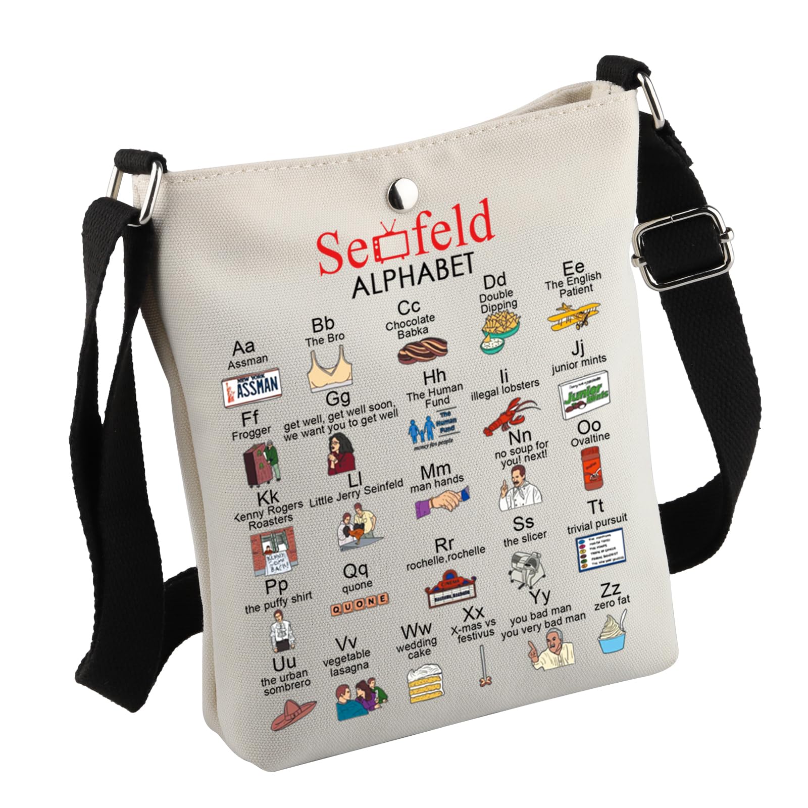 MNIGIU S-einfeld Tv Show Gift S-einfeld Tote Bag S-einfeld Fan Gift Classic American Sitcom Merchandise (SeinCrossbody)