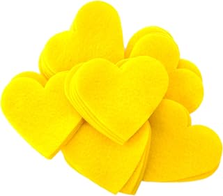 1 inch Felt Hearts 200pc - Yellow
